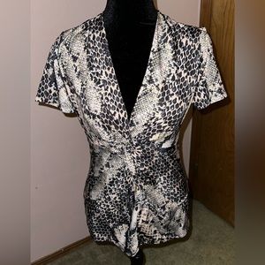 Tahari snake-print blouse